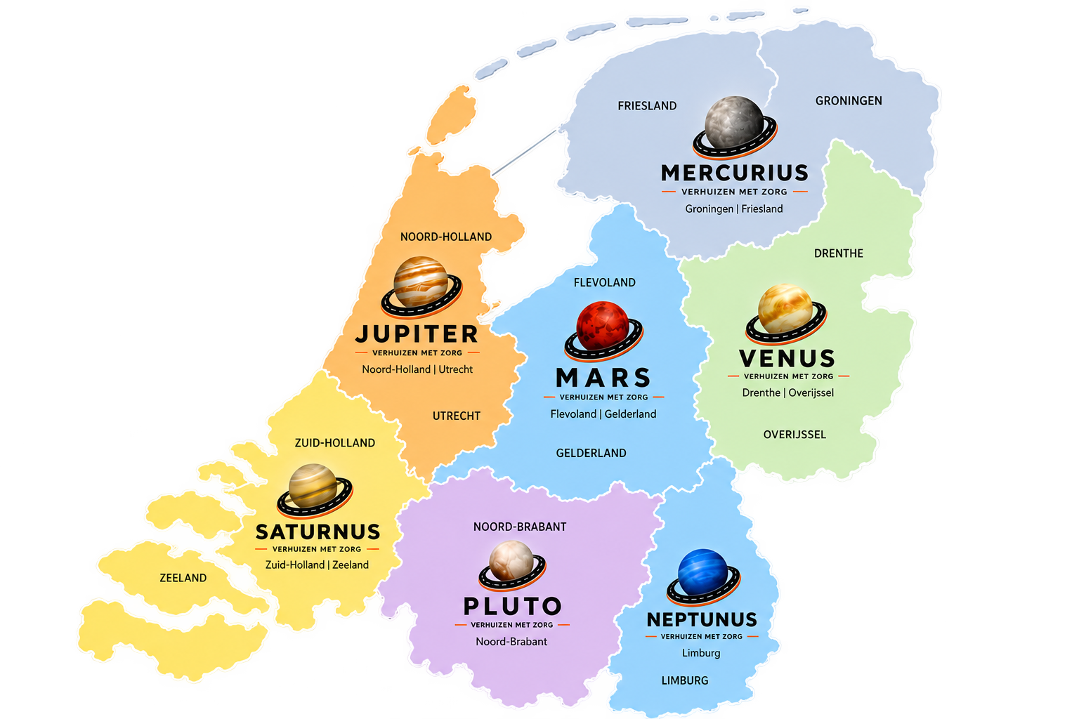 Ons werkgebied in Nederland